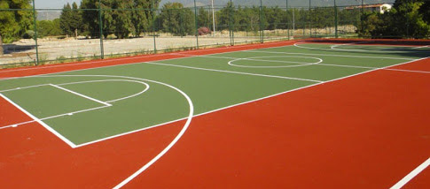 akrilik zemin basketbol sahasi